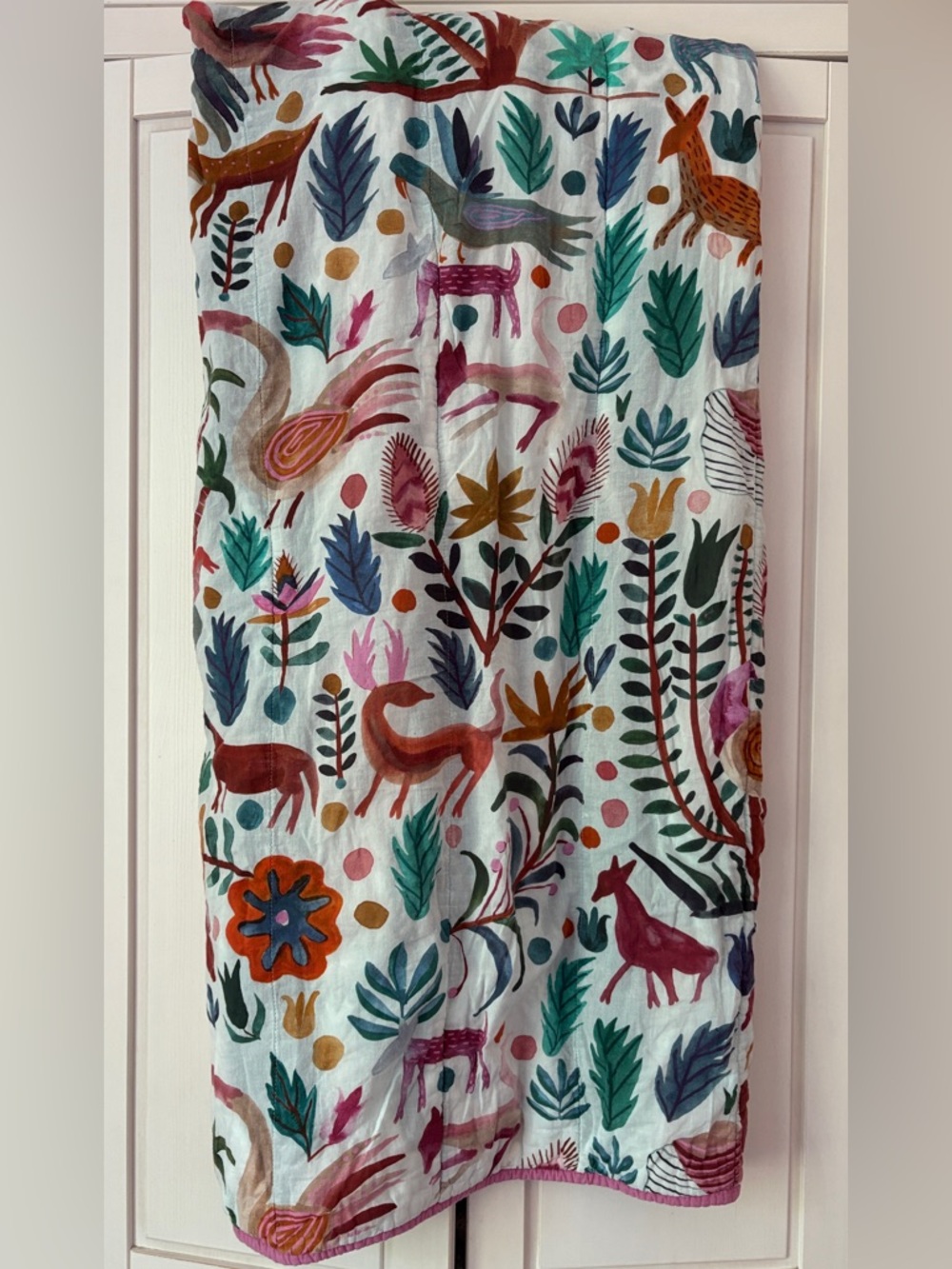 Anthropologie Toddler Baby Whimsical Floral & Creature Quilted Blanket